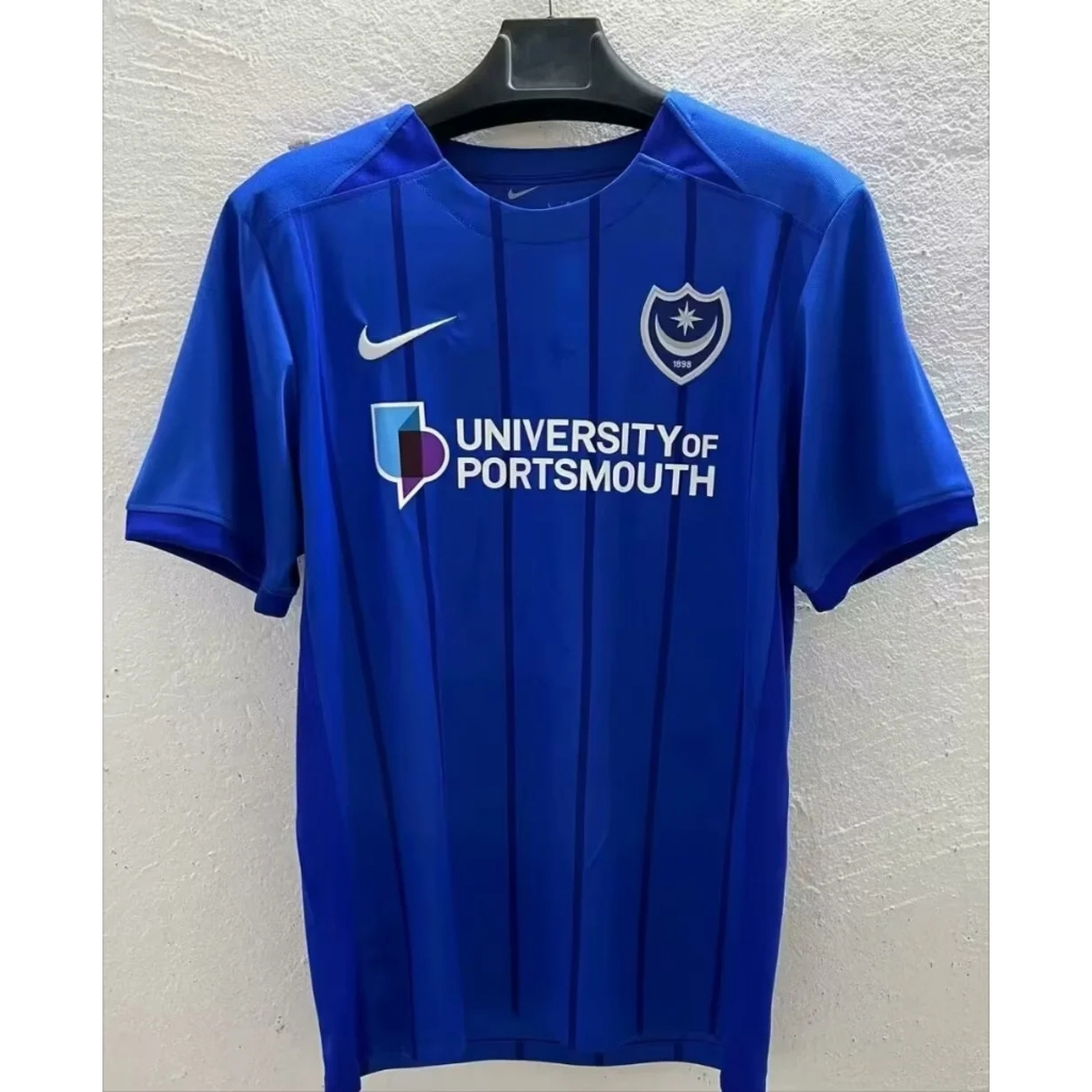 Camisa De Futebol Portsmouth Kit Vintage 2024 25 Longe De Casa Camiseta Masculina Infantil Tops Trikot