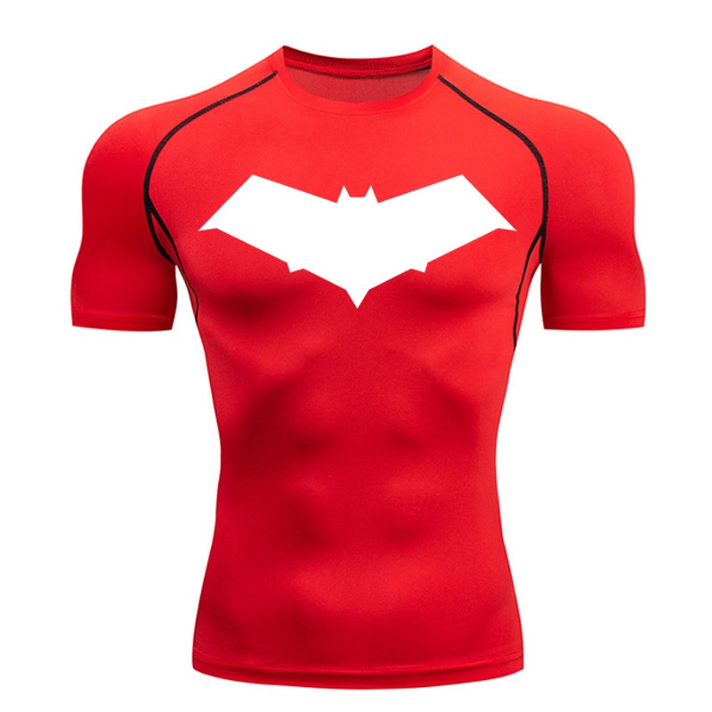 ✖️BATMAN コンプレッションウェア Camiseta De Ginástica Masculina De Manga Curta Batman Compressão