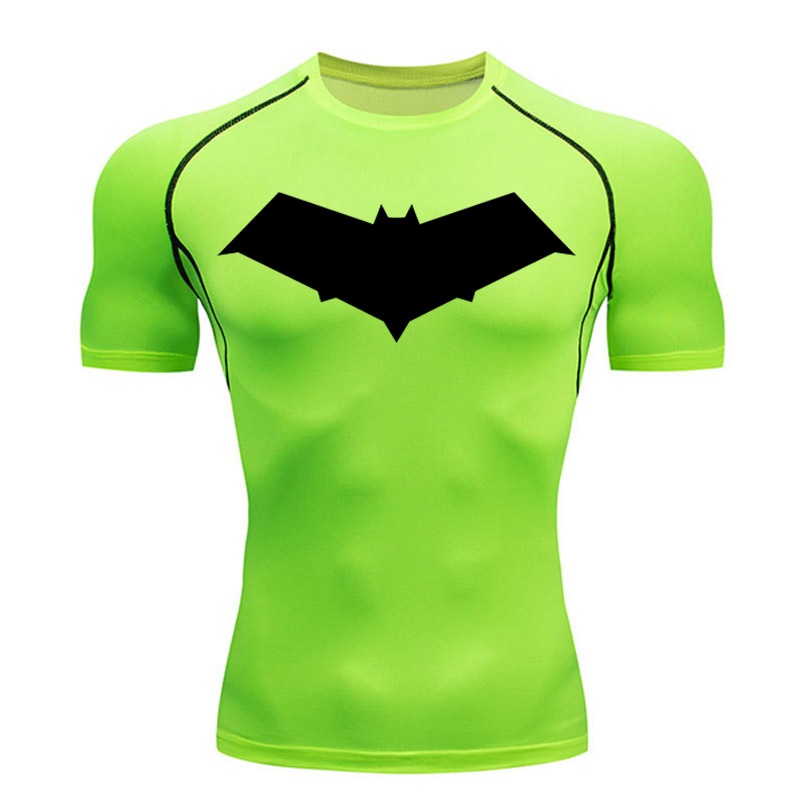 Camiseta De Ginástica Masculina De Manga Curta Batman Compressão