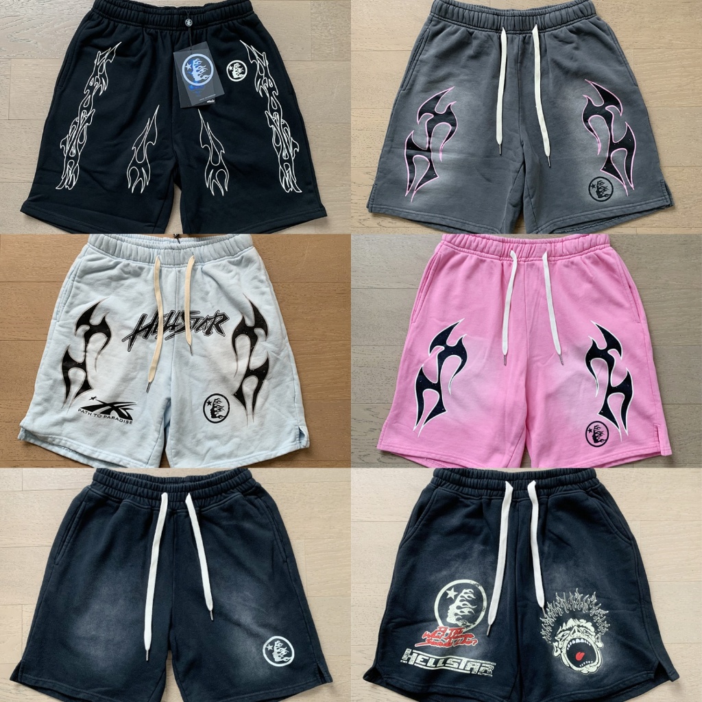 Hellstar High Street Drawstring Shorts Casual Loose Moda Masculina