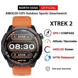 North EDGE XTREK 2 AMOLED Display GPS 3ATM Barômetro De Bússola À Prova D'água Altitude Esportes Ao Ar Livre Smartwatch Relógio Inteligente IOS Android Masculino