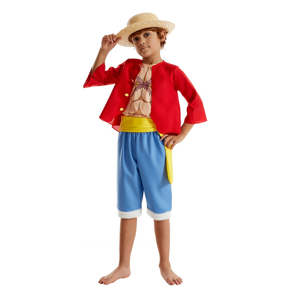 Anime One Piece Monkey D . Roupa Luffy Para Crianças Com Fatos De Palha ...