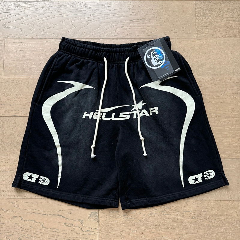 HELLSTAR SWEATS HALF PANTS Mサイズ HELLSTAR CAP 10 High Street Casual Loose Sports Shorts para Homens