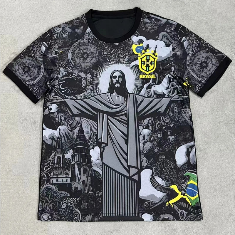 Brazil Jesus Special Edition Football Jersey T-Shirt Sports T Shirts Men Training Uniform Unisex Top