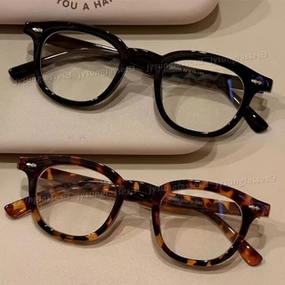 Novo Rebite Retro Oval Preto Moldura Anti-Azul Óculos De Luz Para Mulheres Homens Pequena Face Feminina Espelho Plano Masculino Coréia Radiação