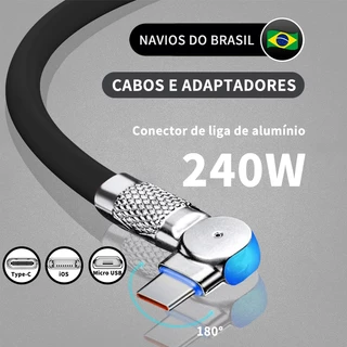 Tipo C Cabo de dados de carregamento rápido 240W carregamento rápido 6A 180 ° giratório