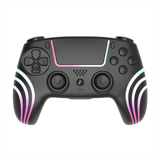 Pacote De Controladores PS4 Sem Fio Com Iluminação LED RGB | Choque Duplo Sensor De Movimento De Seis Eixos Bateria 1000mAh Jack-Black De Áudio De 3,5mm