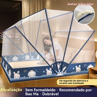 Mosquiteiro portátil para cama Mosquiteiro dobrável para tenda de proteção, suporte de 6 fios mais estável