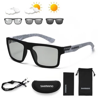 Óculos De Sol SHIMANO Para Acampamento De Condução Caminhada Pesca Clássica Fotocrômicos Unisex Cycling Sports Glasses UV400 Polarized Sunglasses Free Box