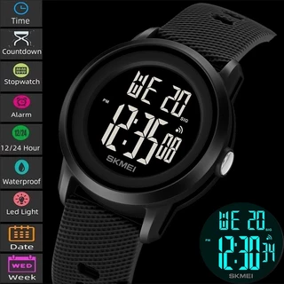 Skmei LED Light Womens Relógios Digitais Femininos Fashion Silicone Strap 50M Cronômetro Esportivo De Natação À Prova D'água Formato 12 24 Horas