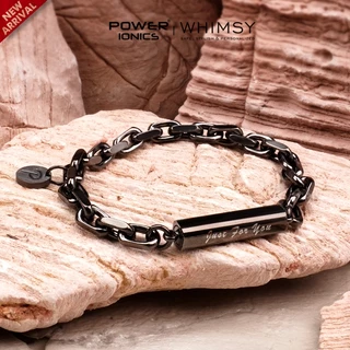 POWER IONICS Vintage Heavy Cuban Link Bracelet Homens Mulheres Meninos Moda Punk Bangles Jóias Engrave