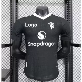 24-25 Manchester United Club Black Player Edition Edição Fã Jersey Short Sleeve Top Casual Futebol Esportivo Jersey