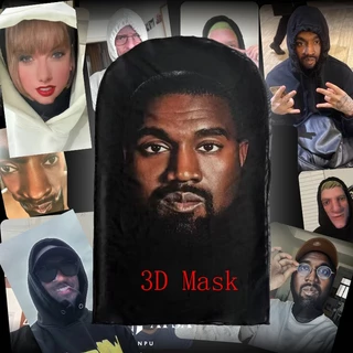 Máscara 3d Headgear Party Funny Mask NBA Star Headgear Gaze Messi Kanye Respirável