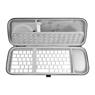 Mala Dura Geekria Compatível Com Magic Keyboard + Mágica Para Rato Combo , Protetora De Viagem Concha (Cinza Claro)