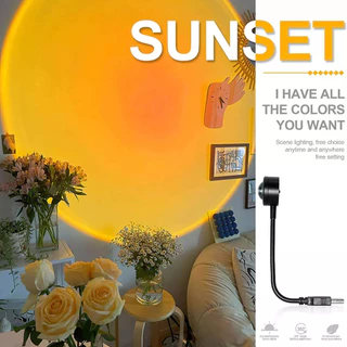 Lâmpada Noturna Com 7 Cores De Pôr-Do-Sol 18.5CM/28CM USB Projetora Arco-Íris LED Para Decoração De Quartos