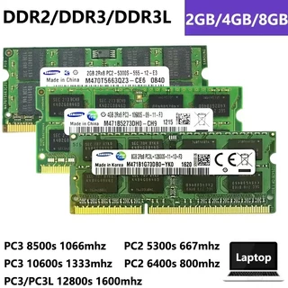 Ram Para laptop Samsung DDR3 2GB/4GB/8GB 1333 1600mhz DDR3L Memória De DDR2 2GB 667 800MHZ