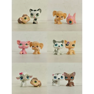 2pcs/lot LPS Toys Littlest Pet Shop Cachorro Gato Ovelha Figuras De Animais De Estimação # 680