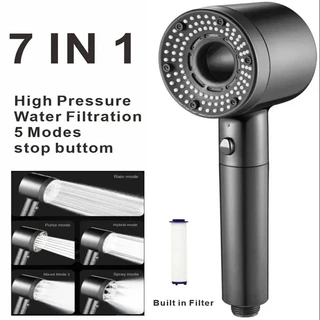 5 Modos De Parada De Chuva Booster De Alta Pressão Ajustável Chuveiro Com Filtro Pressurizado Acessórios De Banheiro De Massagem