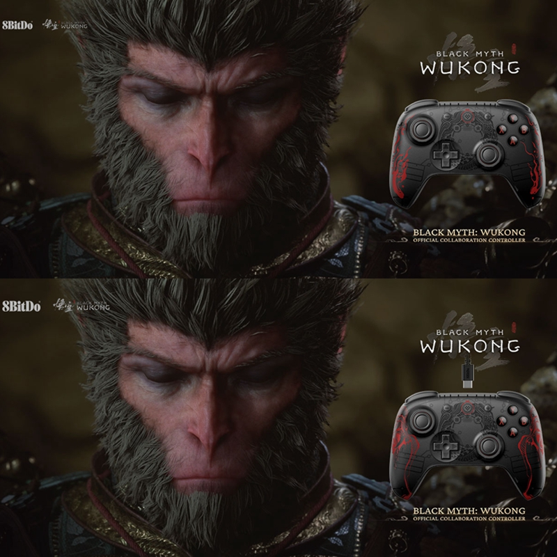 8BitDo Ultimate 2C Controlador Sem Fio Black Myth Wukong Compatível Com Windows 10 11 Joysticks De Efeito Hall Android Gatilhos De Salão 2.4G Bluetooth Gamepad PC USB Cabo De Jogo