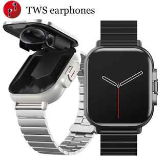 TWS 2 em 1 Smartwatch Sports Watch Bluetooth Headset Chamando relógio Homens Mulheres Relógio de Pulso Com Earbud