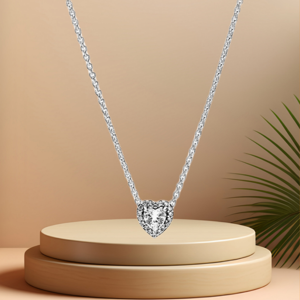 Colar de Coração Nobre Colar de Coração Brilhante Elegante