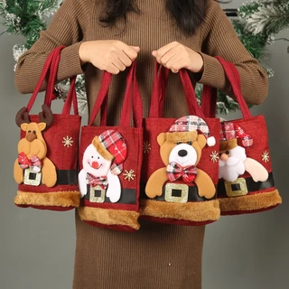 Decorações De Natal Papai Noel Snowman Fawn Saco De Presente Para Crianças Doce