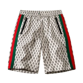 Calções De Verão Em Xadrez De Seda Gelada , Marca De Moda Masculina Fina Solta Esportes Casuais Sobre O Joelho Praia De Secagem Rápida