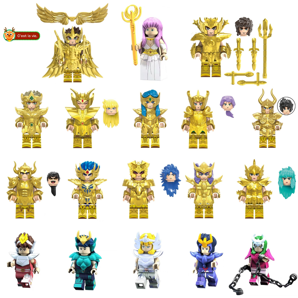 Bonecos Anime Building Block Saint Seiya Colecionáveis Modelo Minifigure Brinquedos De Aniversário