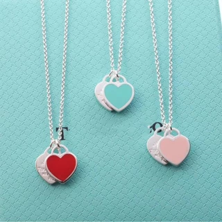 Com Caixa 💞💞Colar Feminino S925 De Prata Clavícula Azul Cadeia Do Amor Presente De Jóias Em Forma De Coração