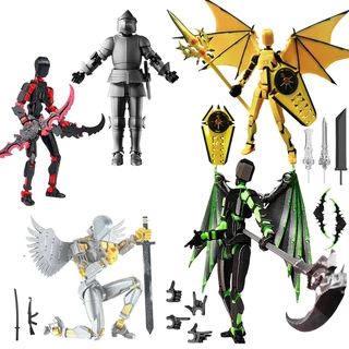 Impressão 3D Novo Produto Lucky 13 Atividade Conjunta Diabo E Anjo De Asa Dourada Dummy 13 Ação Figura T13 Brinquedos Presentes Para Crianças