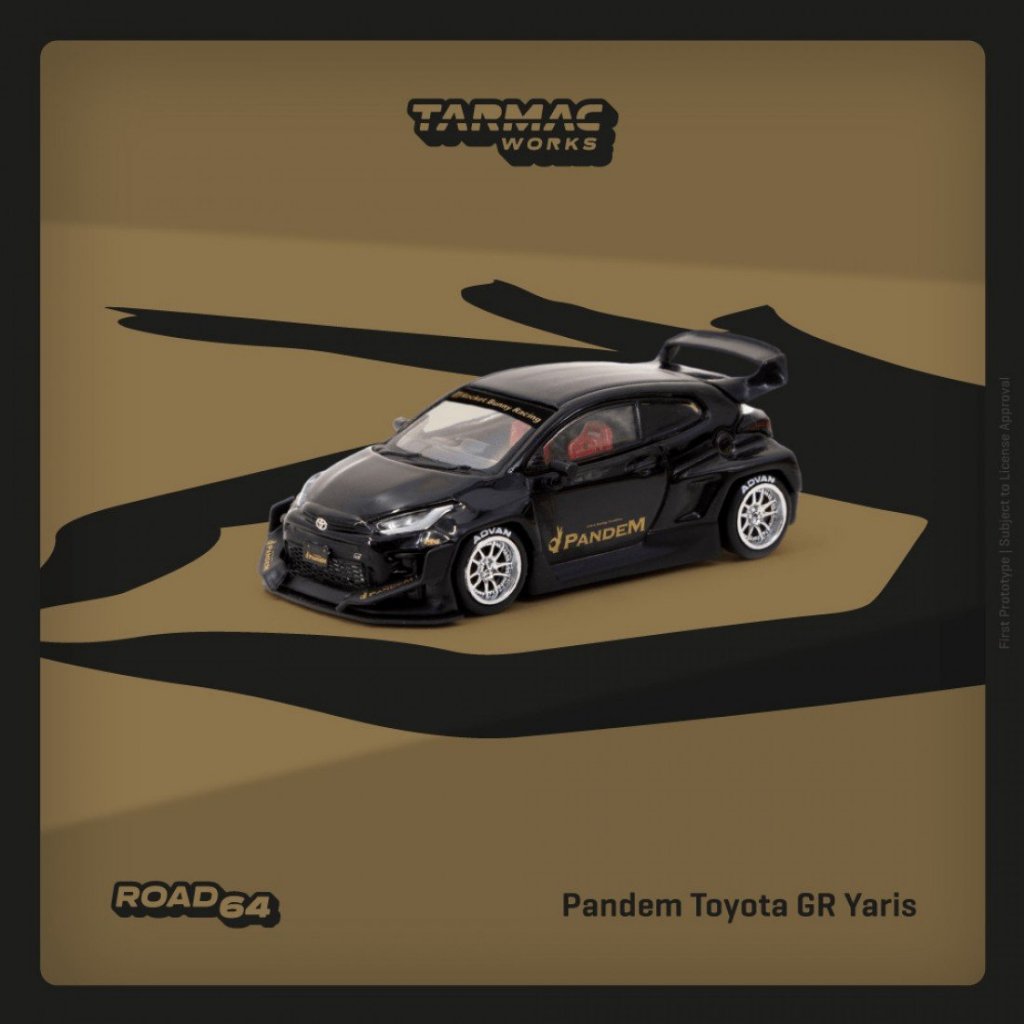 Tarmac Works T64R-080-BK 1/64 Pandem Toyota GR Yaris Modelo De Carro Em ...