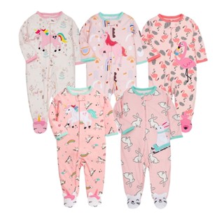 Carter Recém-Nascido Para Meninos E Meninas Pijama Com Zíper De Manga Comprida De Algodão , Macacão Estampado Bebês em Oferta na Shopee