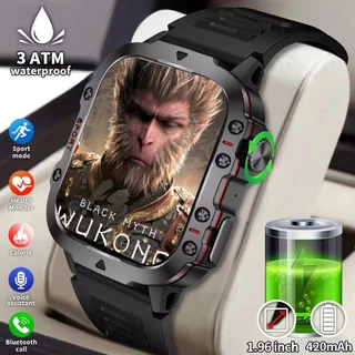 LIGE Relógio Smart Watch Men Bracelet Esportivo Exterior 1.96 Smartwatch Tático Militar Resistente Para Phone IP68 Relógios Rastreadores De Aptidão À Prova D
