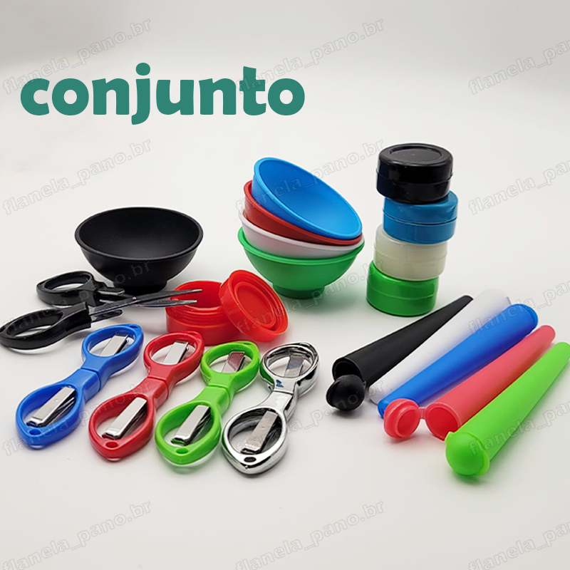 Conjunto Tesoura Completo Tesoura + Pote + Tijela + Tubos De Cozinha