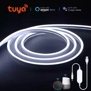 Tuya Smart Life WiFi USB 5V Fita LED De Néon Com Luz Dimerizável Decoração De Parede Alexa Google Voice Control
