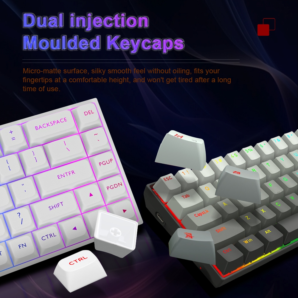 E-YOOSO Hz-68 RGB USB Mini 8K RT Teclado De Jogo Mecânico