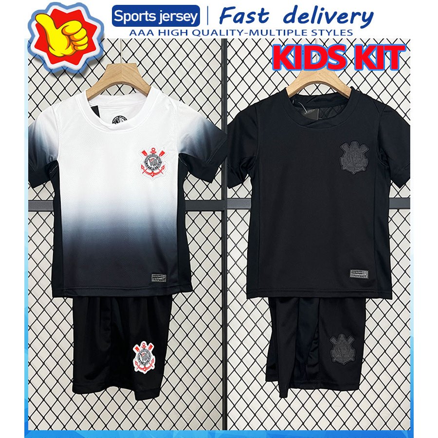 Kids Kit Corinthians 2024 25 Home Away Fato Esportivo De Futebol Jerseys Personalizável