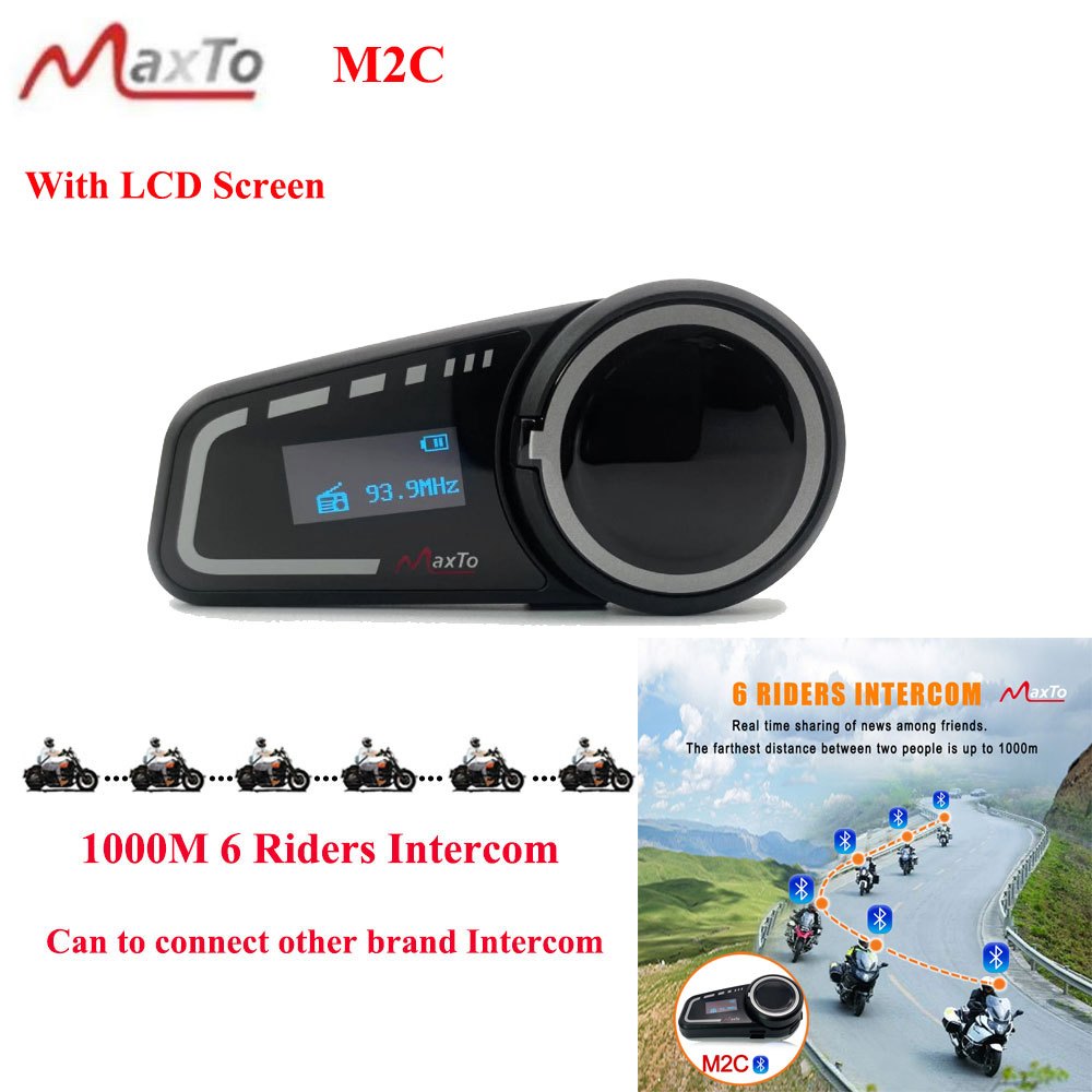 Intercomunicador Bluetooth Para Cascos De Moto QSPORTPEAK M2 (2 Piezas) - Hasta 6 Jinetes, 1000m De Alcance, IP67