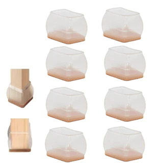 Kit 8 Pezinhos De Silicone Retangular Protetora Pé Cadeira