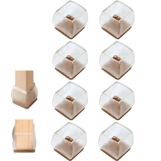 Kit 8 Peças Quadrado Proteção Para O Pé Da Cadeira De Silicone