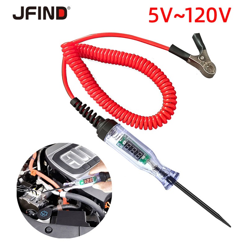 Keenso Tester Per Circuiti Auto 6V-24V - Penna Sonda Con Lampadina Per Fusibili E Cablaggi - Cavo A Spirale 220cm