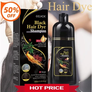 3 Em 1 Shampoo Natural Herbal Hair Dye Cor De Cabelo Para Cabelos Gary Dark Brown Black Mulheres E Homens Cobertura Cinza 100ml