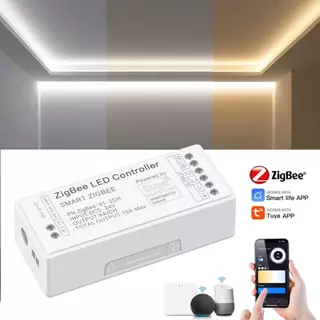 Zigbee 3.0 RGB CCT RGBW LED Controlador De Luz Tira Controle Voz Regulável Funciona Com Tuya Gateway Ponte SmartThings B