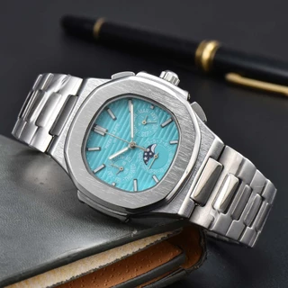 Marca De Luxo PATEK Filipes Nautilus Série Relógio De Quartzo Masculino 3 Pinos Cronometragem log Luminoso Pulseira De Aço Inoxidável Tendência Da Moda Negócios Masculinos