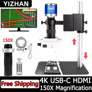 YIZHAN 1080P 4K FULL HD Microscópio Industrial C-Mount Câmera Digital Via USB-Medição Para Reparo De Telefone De Solda PCB , Lente 150X