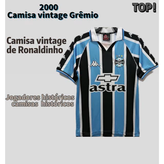 2000 Grêmio Home Jersey Grêmio Retro Jersey Ronaldinho Retro Jersey Manga Curta camisa