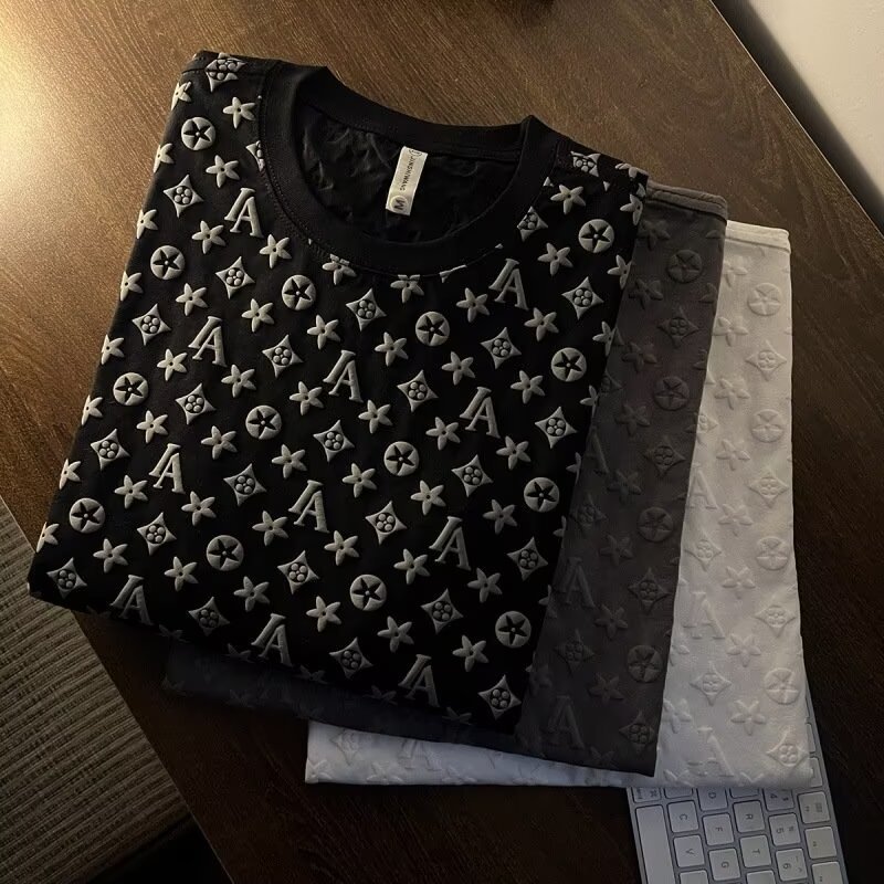 Bens europeus moda Street Wear luz luxo masculino preto branco M-3XL moletom de manga comprida nicho Jacquard casal de a