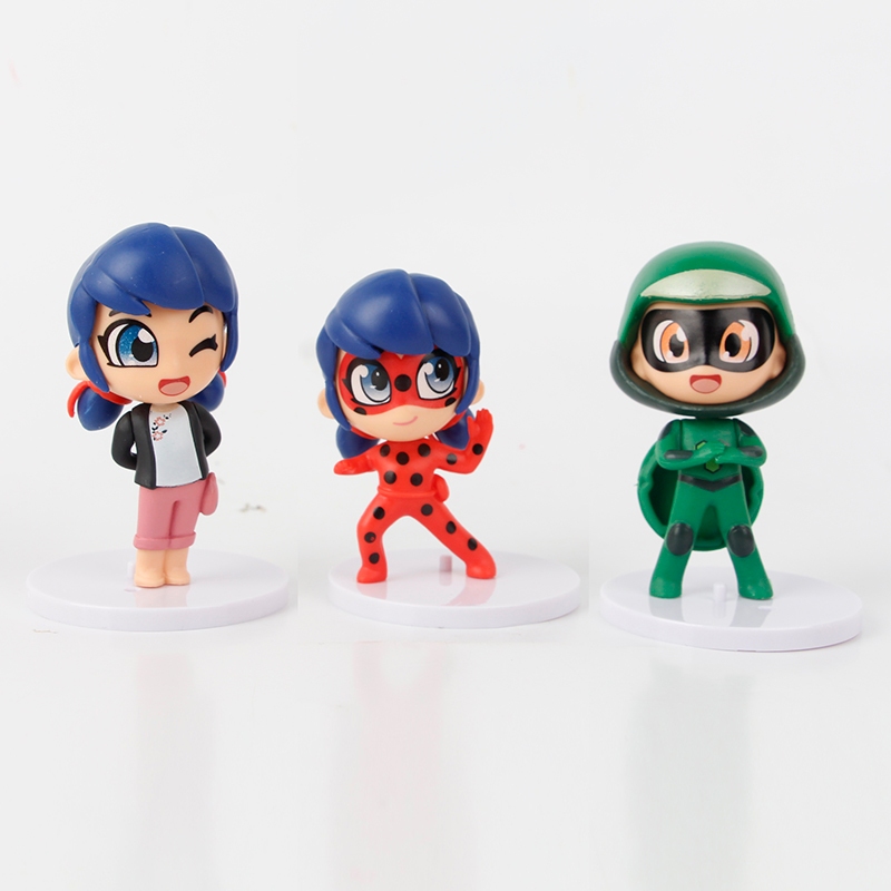 Anime Miraculous Ladybug Gato Noir Figuras Miniatura Queen Bee