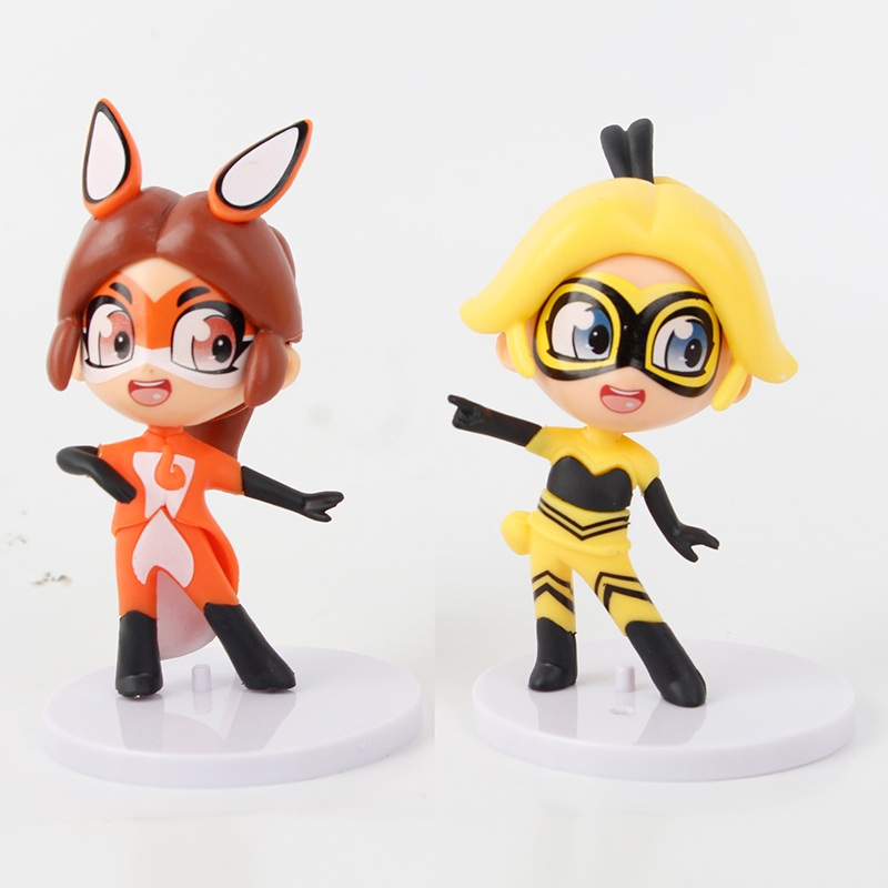 Anime Miraculous Ladybug Gato Noir Figuras Miniatura Queen Bee