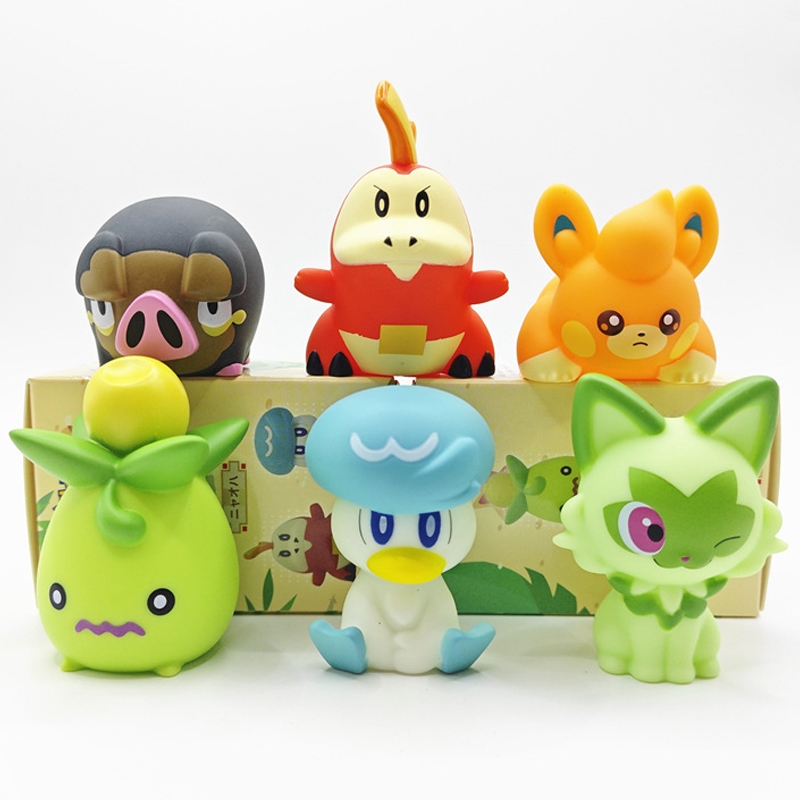 PUPUPU SEASONS フィギュアセット 6個 6 Pçs/Set 4-6cm Anime Pokémon Scarlet E Violet Figura Fuecoco